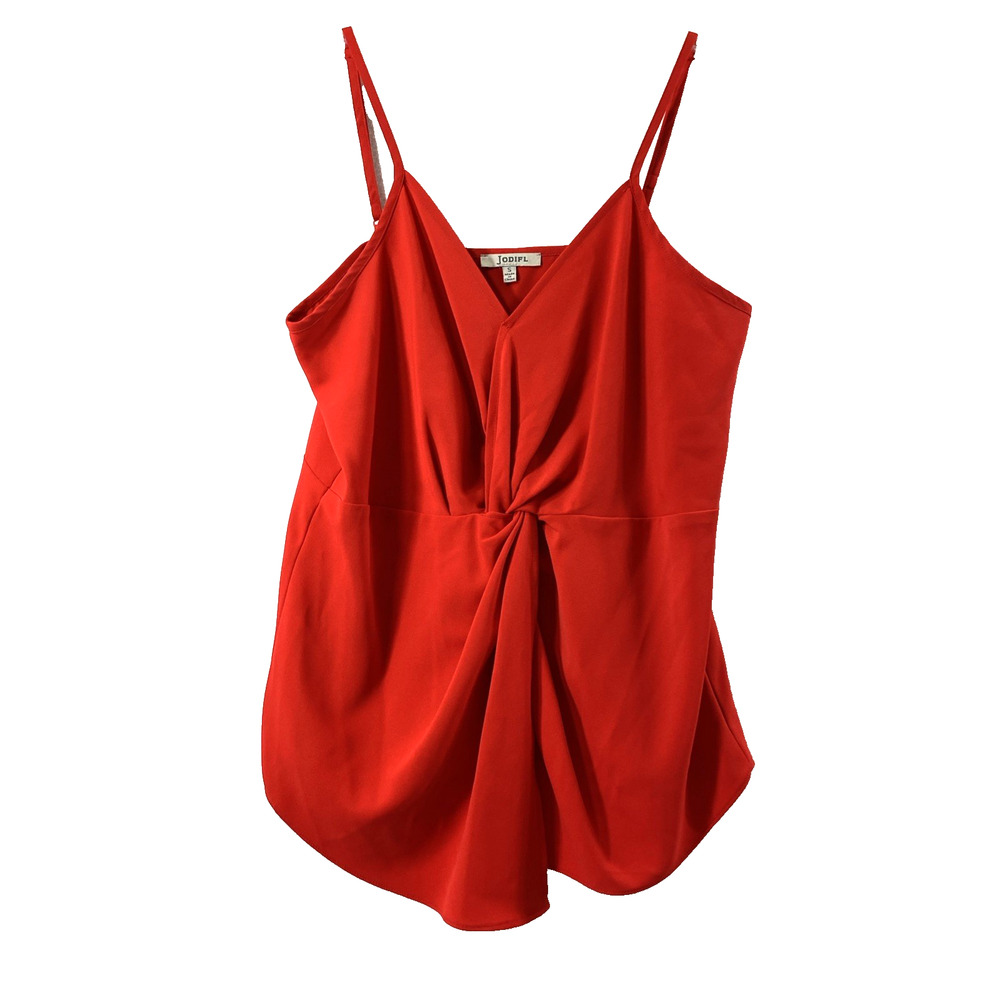 Jodifl Top Women Small Red Babydoll Twist Front Cami Summer‎ Blouse